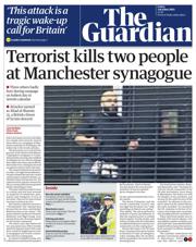 The Guardian front page for 3 October 2025