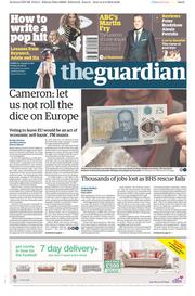 The Guardian (UK) Newspaper Front Page for 3 June 2016