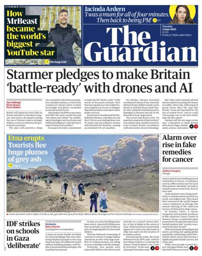 The Guardian Newspaper Front Page (UK) for 3 June 2025
