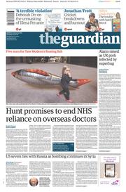 The Guardian (UK) Newspaper Front Page for 4 October 2016