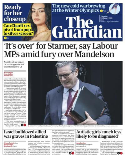 The Guardian Newspaper Front Page (UK) for 5 February 2026