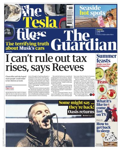 The Guardian Newspaper Front Page (UK) for 5 July 2025