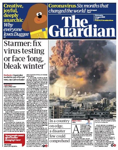 The Guardian Newspaper Front Page (UK) for 5 August 2020