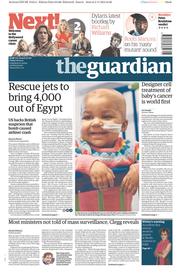 The Guardian (UK) Newspaper Front Page for 6 November 2015