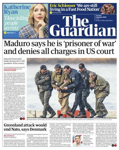 The Guardian Newspaper Front Page (UK) for 6 January 2026