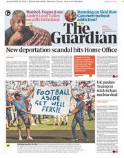 The Guardian (UK) Newspaper Front Page for 7 May 2018