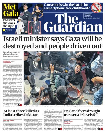 The Guardian Newspaper Front Page (UK) for 7 May 2025