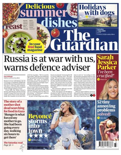 The Guardian Newspaper Front Page (UK) for 7 June 2025