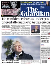 The Guardian (UK) Newspaper Front Page for 8 April 2021