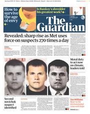 The Guardian (UK) Newspaper Front Page for 9 October 2018