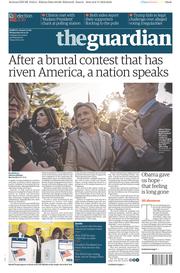 The Guardian (UK) Newspaper Front Page for 9 November 2016