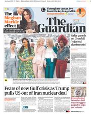 The Guardian (UK) Newspaper Front Page for 9 May 2018