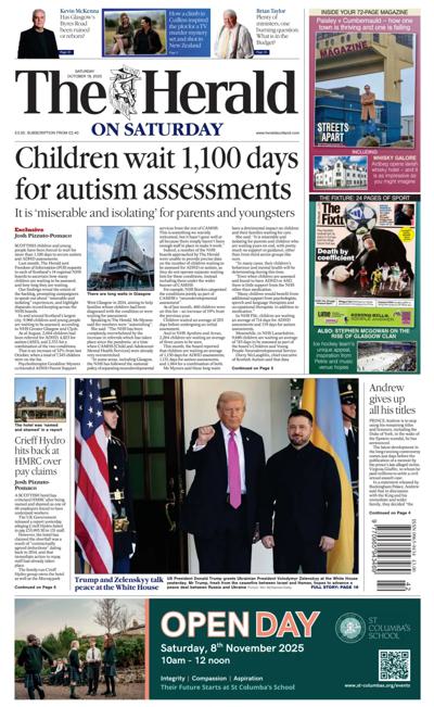 The Herald Newspaper Front Page (UK) for 18 October 2025