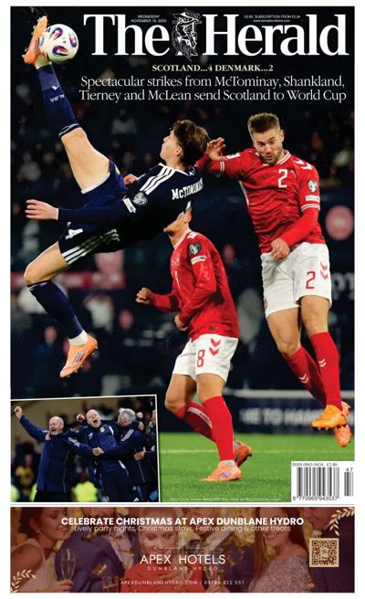 The Herald Newspaper Front Page (UK) for 19 November 2025