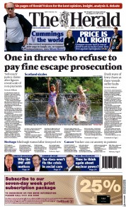 The Herald (UK) Newspaper Front Page for 22 July 2021