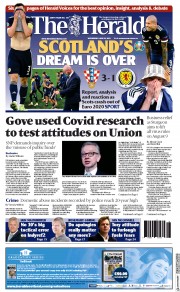 The Herald (UK) Newspaper Front Page for 23 June 2021