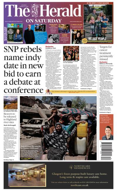 The Herald Newspaper Front Page (UK) for 23 August 2025