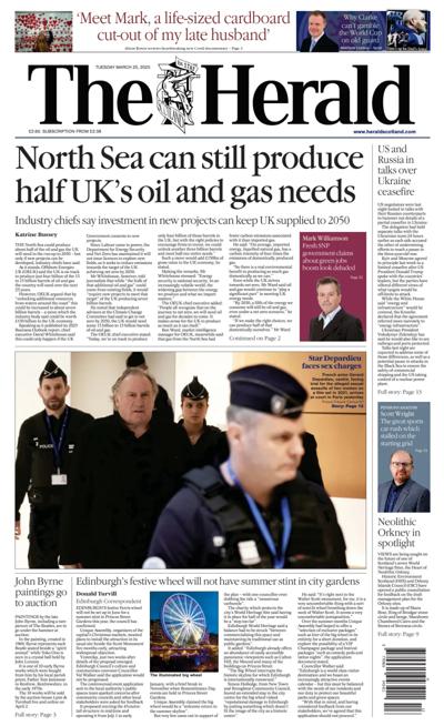 The Herald Newspaper Front Page (UK) for 25 March 2025