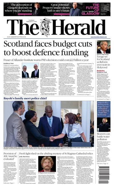 The Herald Newspaper Front Page (UK) for 27 February 2025