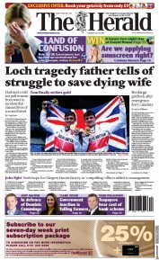 The Herald (UK) Newspaper Front Page for 27 July 2021