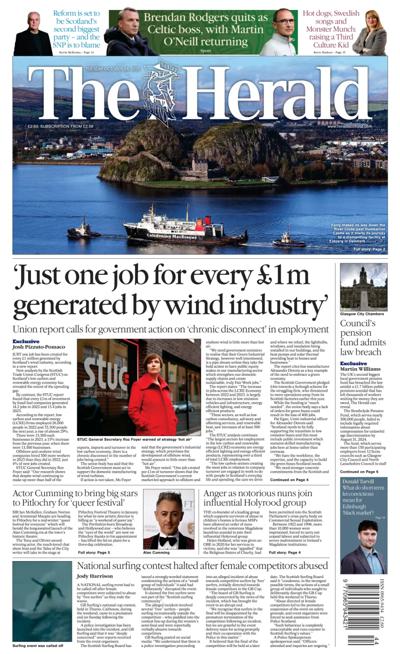 The Herald Newspaper Front Page (UK) for 28 October 2025