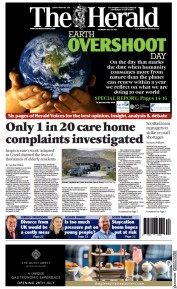 The Herald (UK) Newspaper Front Page for 29 July 2021