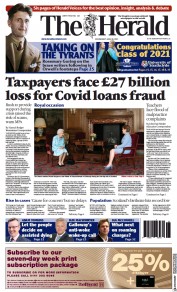 The Herald (UK) Newspaper Front Page for 30 June 2021