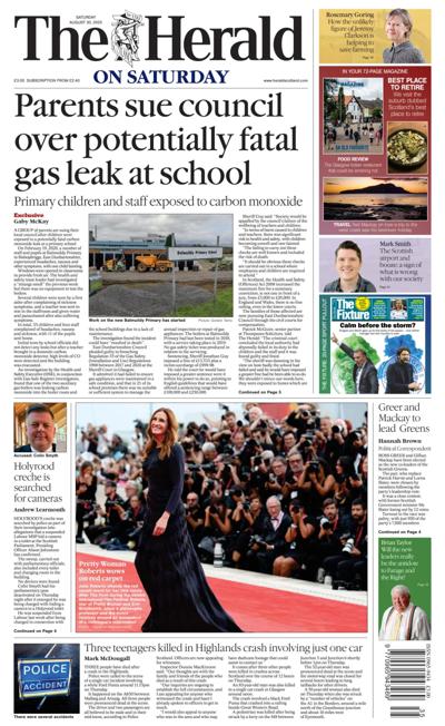 The Herald Newspaper Front Page (UK) for 30 August 2025