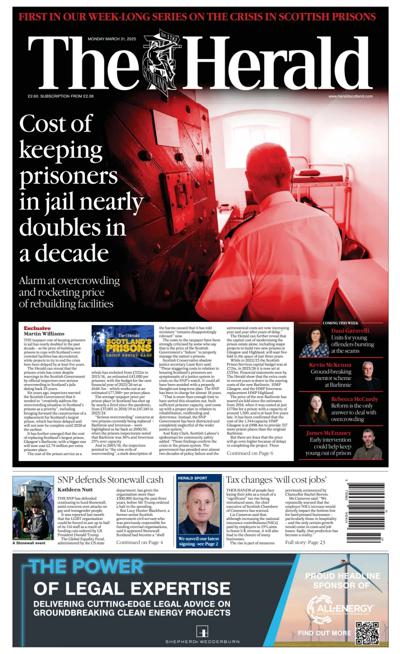 The Herald Newspaper Front Page (UK) for 31 March 2025