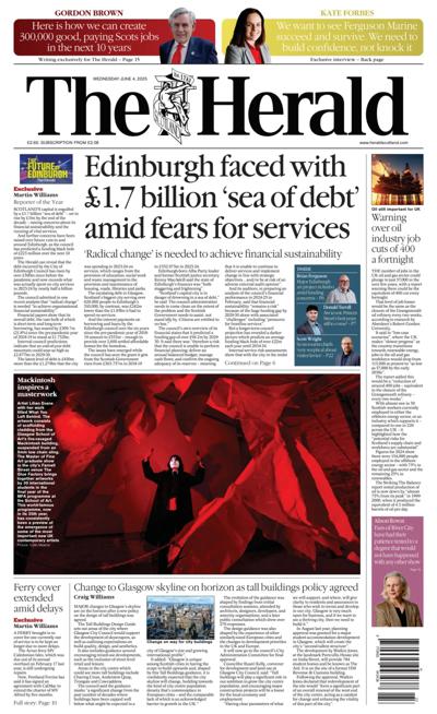 The Herald Newspaper Front Page (UK) for 4 June 2025