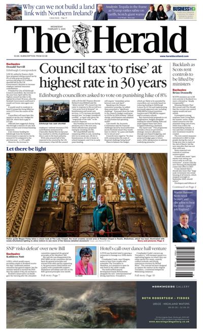 The Herald Newspaper Front Page (UK) for 5 February 2025