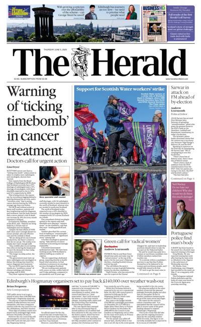 The Herald Newspaper Front Page (UK) for 5 June 2025