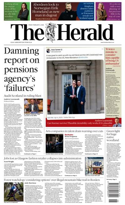 The Herald Newspaper Front Page (UK) for 6 February 2026