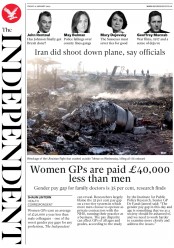 The Independent (UK) Newspaper Front Page for 10 January 2020