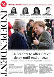 The Independent (UK) Newspaper Front Page for 10 April 2019