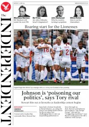 The Independent (UK) Newspaper Front Page for 10 June 2019