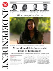 The Independent (UK) Newspaper Front Page for 10 August 2020