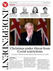 The Independent (UK) Newspaper Front Page for 10 September 2020