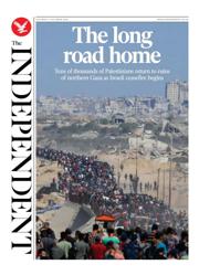 The Independent front page for 11 October 2025