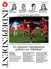 The Independent (UK) Newspaper Front Page for 11 January 2021