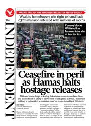 The Independent front page for 11 February 2025