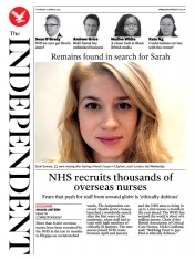 The Independent (UK) Newspaper Front Page for 11 March 2021