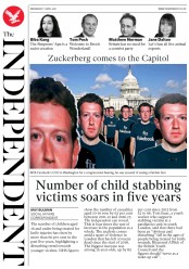 The Independent (UK) Newspaper Front Page for 11 April 2018