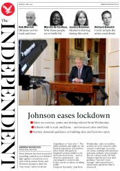 The Independent (UK) Newspaper Front Page for 11 May 2020