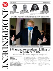 The Independent (UK) Newspaper Front Page for 11 July 2020