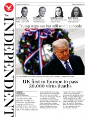 The Independent (UK) Newspaper Front Page for 12 November 2020