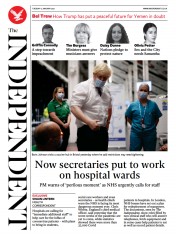 The Independent (UK) Newspaper Front Page for 12 January 2021