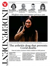 The Independent (UK) Newspaper Front Page for 12 February 2021