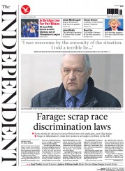 The Independent (UK) Newspaper Front Page for 12 March 2015