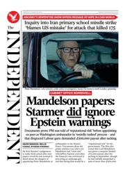 The Independent front page for 12 March 2026